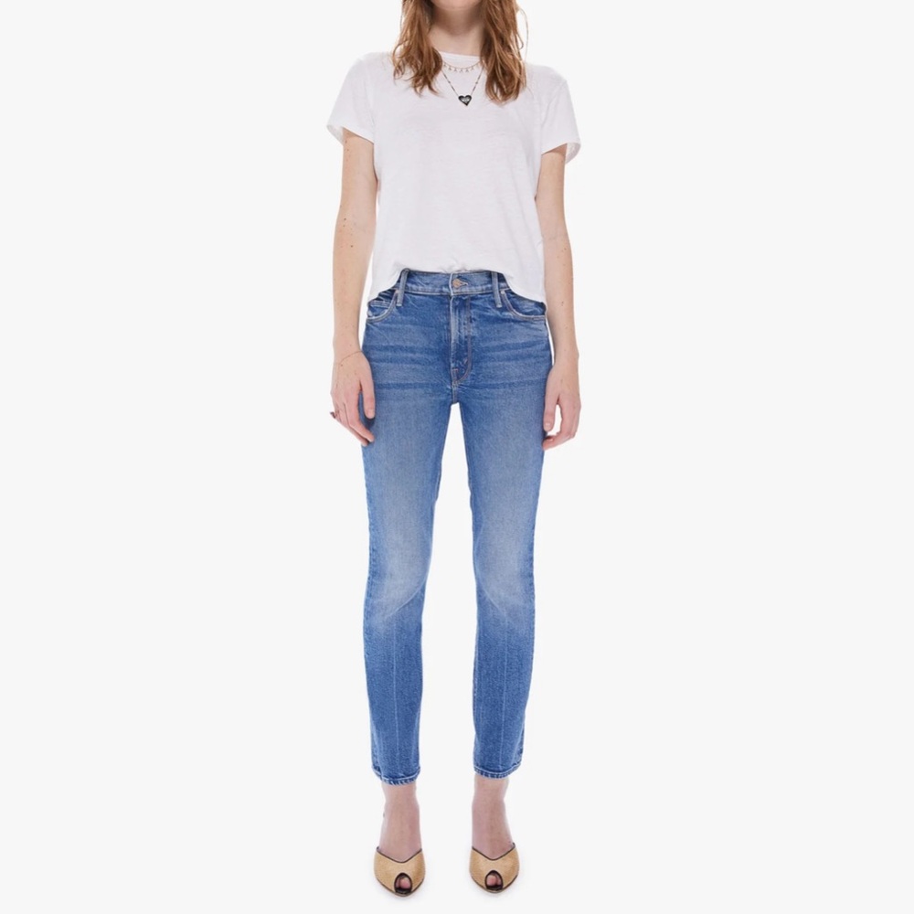 MOTHER Blue Ankle Crop Jeans